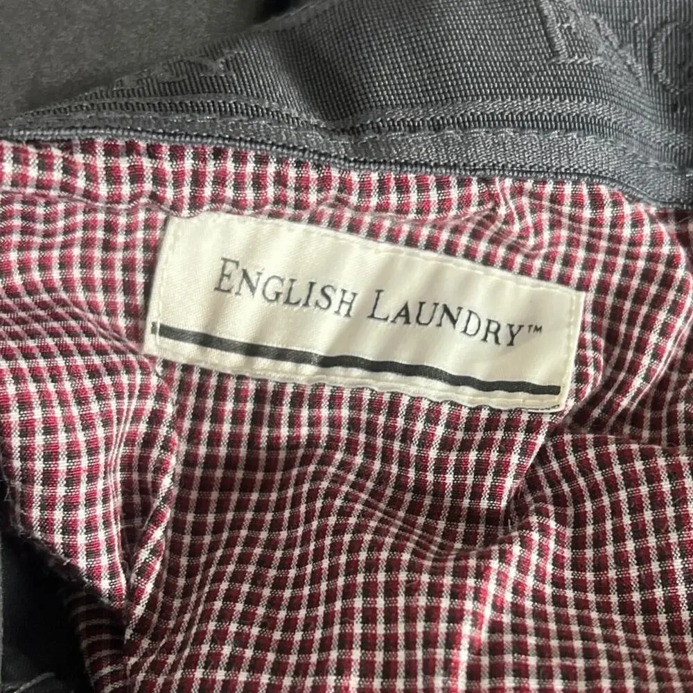 English Laundry Gray 40x30 Men's Dress Chino Pants Forged Iron Gray